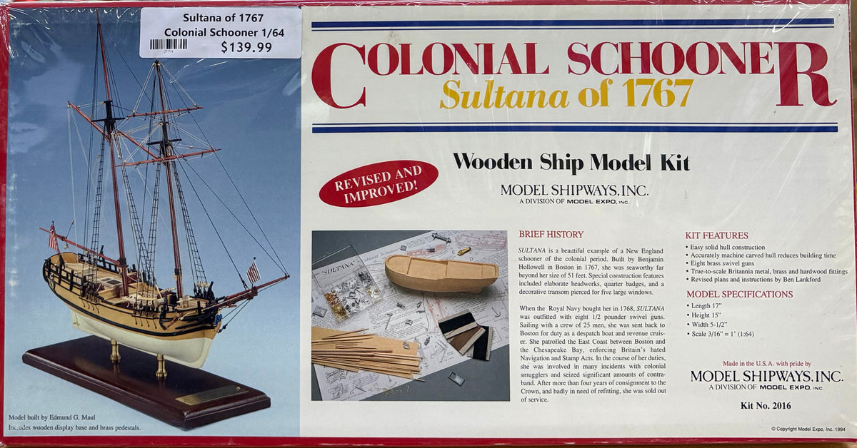 Sultana of 1767 Colonial Schooner 1/64 – J-BarHobbies