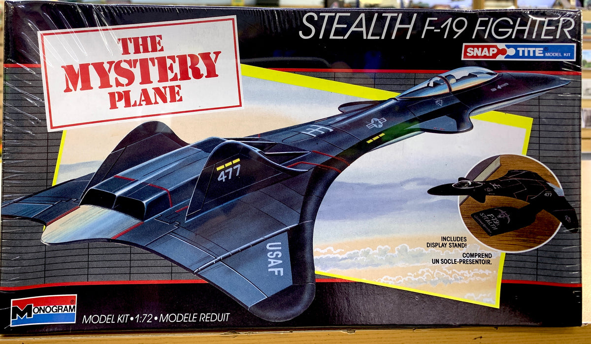 絶版貴重 MONOGRAM 1/48 F-19 STEALTH FIGHTER Stealth F-19 Fighter Snap-Tite 1/72 1987 ISSUE – J-BarHobbies