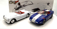 Load image into Gallery viewer, 2-Car Set 1953 Corvette and the 1996 Grand Sport Corvette 1/64 scale