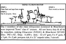 Load image into Gallery viewer, CL Manchester - 1/2400 Liverpool class light cruiser. Class of 3; improved Southampton.
