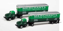Load image into Gallery viewer, N Scale 1954 IH R-190 with AeroVan Trailer Merchants Motor Freight 1/160