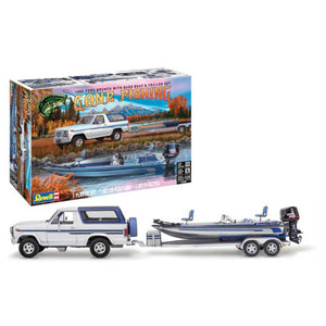 "Gone Fishing" 1980 Ford Bronco with Bass Boat and Trailer 1/24