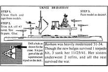 Load image into Gallery viewer, BB Barham - WWII 1/2400 United Kingdom Battleship, 3&quot; Long