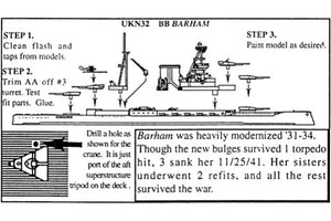 BB Barham - WWII 1/2400 United Kingdom Battleship, 3
