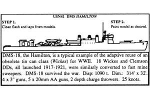 DMS Hamilton - 1/2400 United States Destroyers, 1.75" Long (3-Pack)