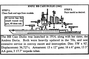 BB Caio Duilio 1/2400 Italian Battleship, 3" Long