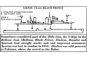 CLAA Black Prince 1/2400 United Kingdom Cruiser, 2.5" Long