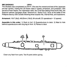Load image into Gallery viewer, CV Shokaku 1/2400 Japanese Aircraft Carrier, 4&quot; Long