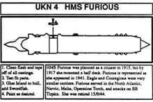 Load image into Gallery viewer, CV Furious - WWII 1/2400 United Kingdom Battleship, 3.75&quot; Long