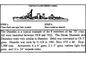 CL Dunedin 1/2400 United Kingdom Cruisers, 2.25" Long (2-pack)