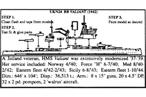 BB Valiant 1/2400 United Kingdom Battleship, 3" Long