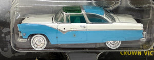 1955 Ford Crown Victoria, 1/64 (Blue & White) Johnny Lightning "American Chrome"