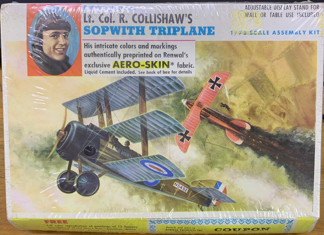 Lt. Col. R. Collishaw's Sopwith Triplane 1/72 1966 ISSUE Aeroskin