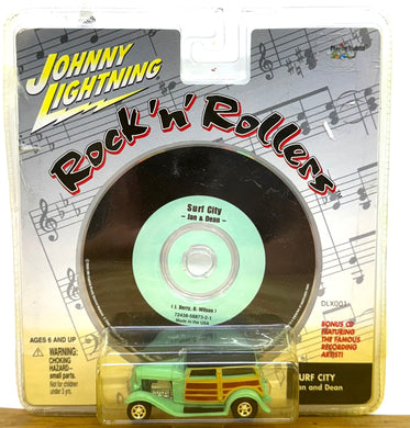 1945 Ford Woody - Johnny Lightning Rock N Rollers includes single CD of Surf City by Jan and Dean
