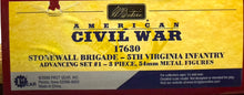 Load image into Gallery viewer, Stonewall Brigade - 5th Virginia Infantry Advancing Set #1 - 3-piece 54mm metal figures