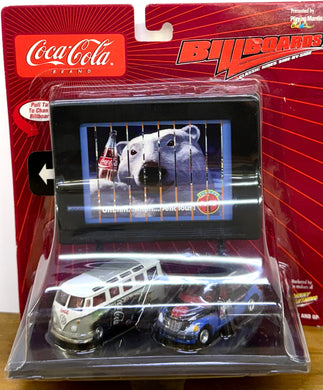 1966 VW Bus & 2001 PT Cruiser - Johnny Lightning Coca-Cola Billboards