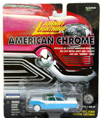 1955 Ford Crown Victoria, 1/64 (Blue & White) Johnny Lightning 