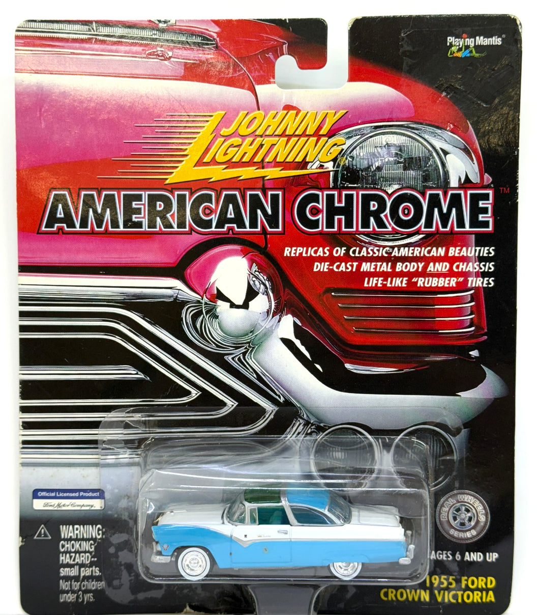 1955 Ford Crown Victoria, 1/64 (Blue & White) Johnny Lightning 