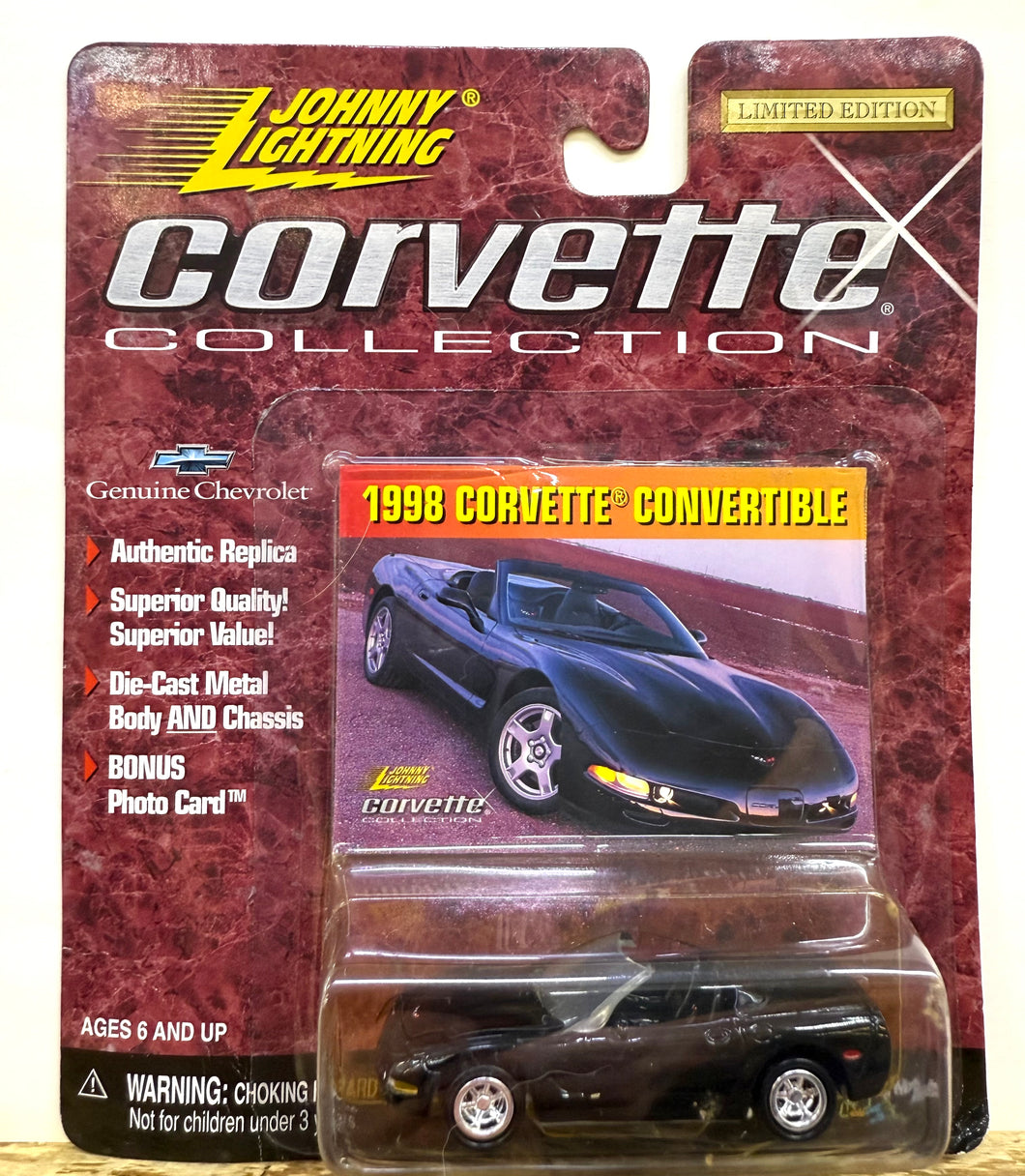 1998 Corvette Convertible (Black) - Johnny Lightning - Corvette Collection