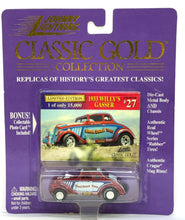 Load image into Gallery viewer, 1933 Willy's Gasser "Blood Sweat Tears" 1/63 Johnny Lightning Classic Gold Collection
