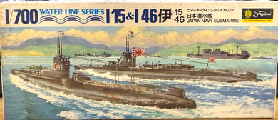 Japan Navy Submarine I-15 & I-46, 1/700 1973 ISSUE