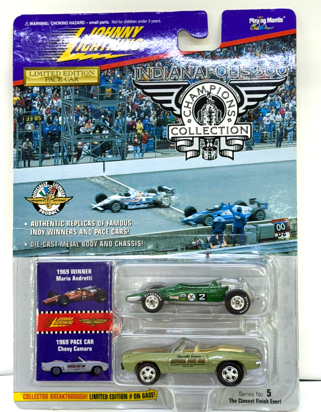 1969 Winner - Mario Andretti  1969 Pace Car Chevy Camaro  Indianapolis 500 Champions (Limited)