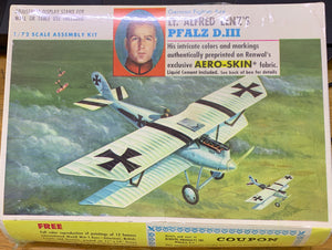 German Fighter Ace Lt. Alfred Lenz's Pfalz D.III 1/72 1966 ISSUE Aeroskin