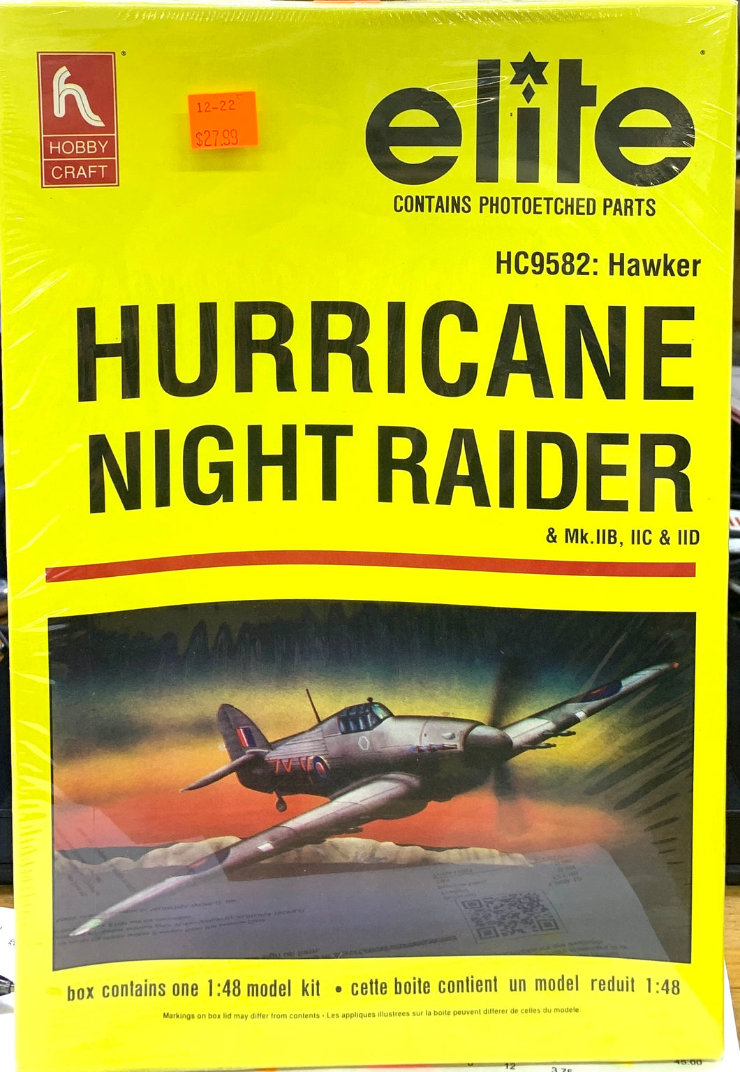 Hawker Hurricane Mk.IIB, IIC & IID Night Raider 1/48  1990 ISSUE