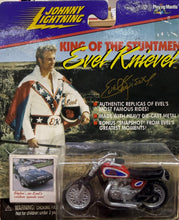 Load image into Gallery viewer, EVEL KNIEVEL Triumph Bonneville T120 1/64 scale Snapshot "Stylin'...in Elve's custom sports car"