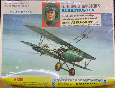 Lt. Ludwig Hanstein's Albatros D.V 1/72 1966 ISSUE Aeroskin