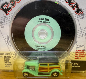 1945 Ford Woody - Johnny Lightning Rock N Rollers includes single CD of Surf City by Jan and Dean
