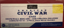 Load image into Gallery viewer, Stonewall Brigade - 5th Virginia Infantry Command Set #1 - 2-piece 54mm Metal Figures