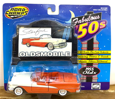 1955 Oldsmobile 98 Starfire Convertible, 1/43 Opening Doors & Trunk, Authentic Fifties Billboard