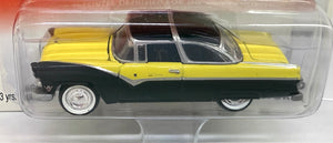 1955 Ford Crown Victoria, (Black & Yellow) 1/64 Johnny Lightning "American Chrome"