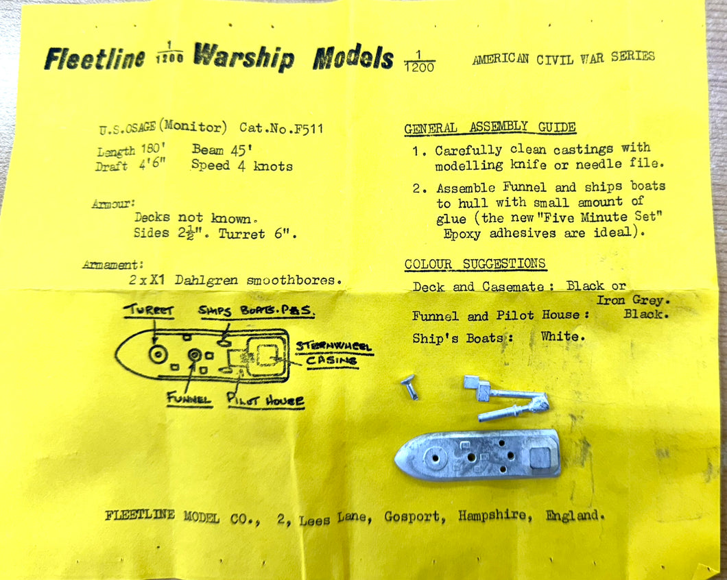 Osage (mit Heckrad), RIVER GUNBOAT, 1/1200 1 pcs