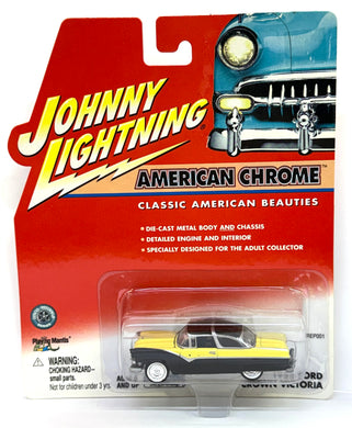 1955 Ford Crown Victoria, (Black & Yellow) 1/64 Johnny Lightning 