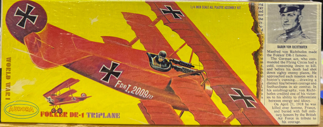 Fokker Dr-1 Triplane, 1/48 1964 ISSUE