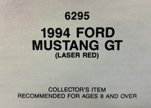 Load image into Gallery viewer, 1994 Ford Mustang GT Laser Red - Dealer Promo 1/25