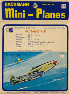 Bachmann Mini Planes #11 P-51 Mustang  1/150  scale