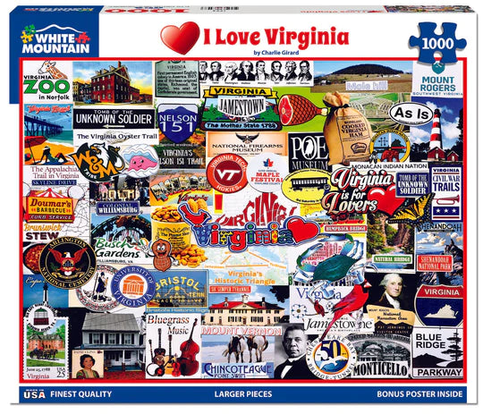 I Love Virginia - 1000 Piece Jigsaw Puzzle 1779