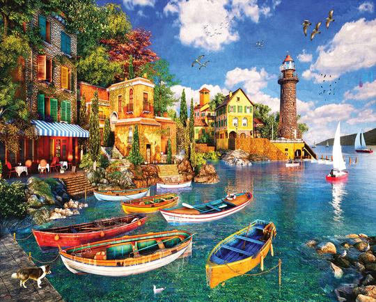 Mediterranean Harbor - 1000 Piece Jigsaw Puzzle #1643