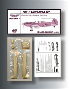 Yak-7 Resin Correction Set for I C M Kit 1/72 Resin Kit by Gremlin