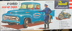 F-Series Ford 1956 Ford F-100 Pick Up Truck with Harley Davidson Motorcycle and Accessories 1/48