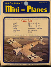 Load image into Gallery viewer, Bachmann Mini Planes #30 Fokker E-III  1/110 1970&#39;s Issue