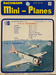 Bachmann Mini Planes, #32 P-47 D Thunderbolt 1/160 1970's issue