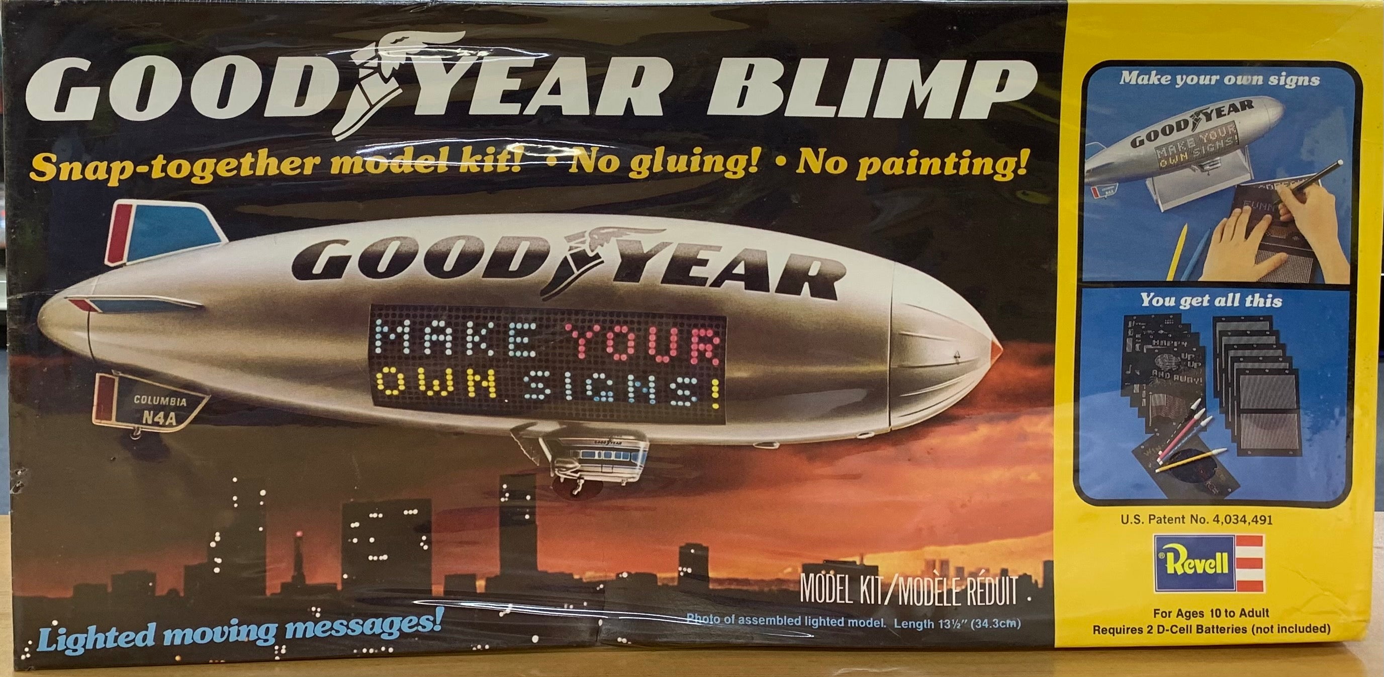 Goodyear Blimp with Motorized Rotating and Light up Sign 1/169 1977 Is –  J-BarHobbies
