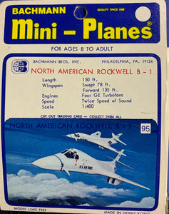 Bachmann Mini Planes, #95 North American B-1 1/400 1970's Issue