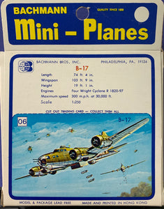 Bachmann Mini Planes, #06 B-17 Flying Fortress 1/250 1970's issue