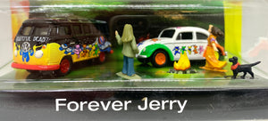 Forever Jerry - Grateful Dead Diorama - 1965 VW Beetle & 1965 VW Samba Bus