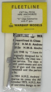 HMS ANCHORITE "A" CLASS SUBMARINE WITH 4" GUN 1/1200